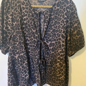 Torrid Brown Leopard Print Blouse